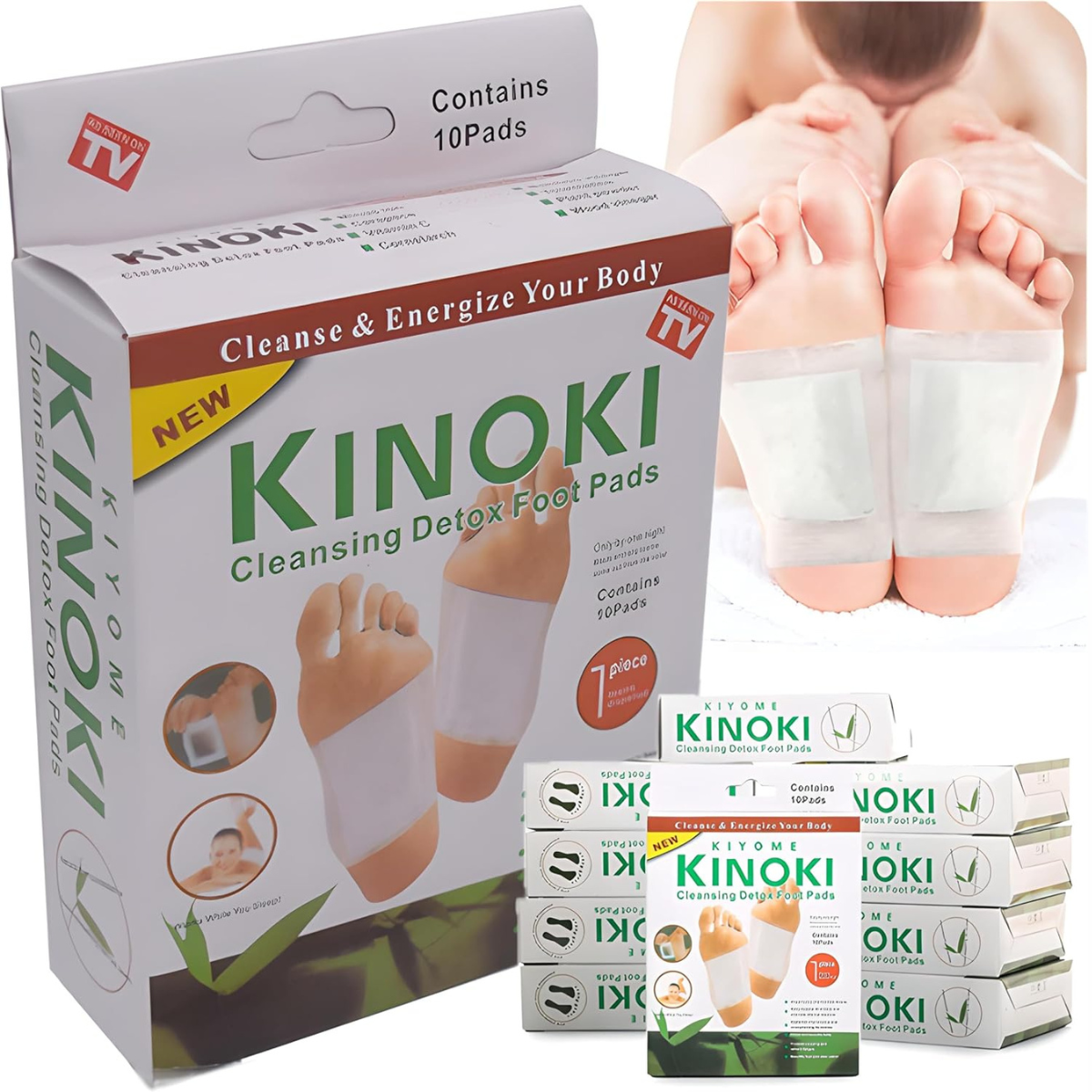 Caja de parches para pies Kinoki con 10 unidades