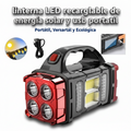 Linterna LED recargable de energía solar y USB, portátil y versátil